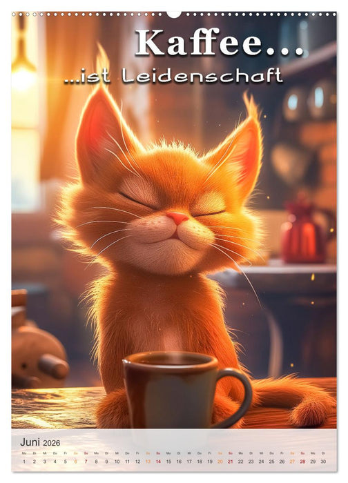 Kaffee-Katzen (CALVENDO Premium Wandkalender 2026)