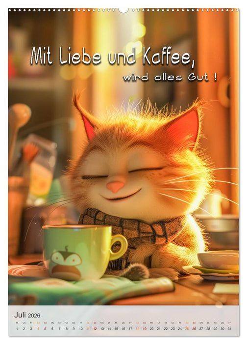 Kaffee-Katzen (CALVENDO Premium Wandkalender 2026)