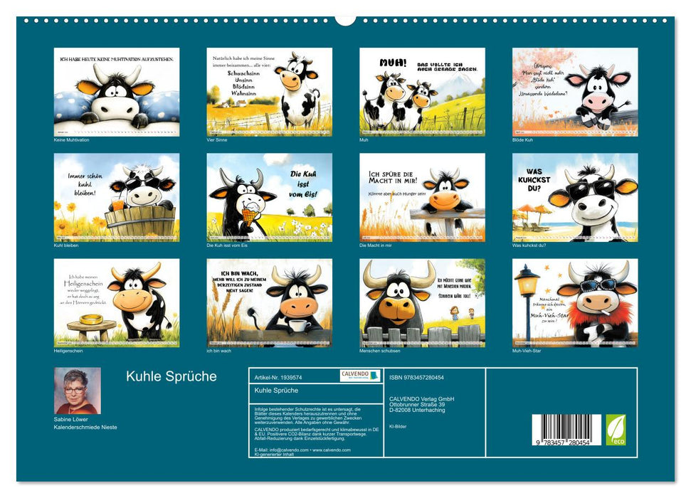 Kuhle Sprüche (CALVENDO Premium Wandkalender 2026)