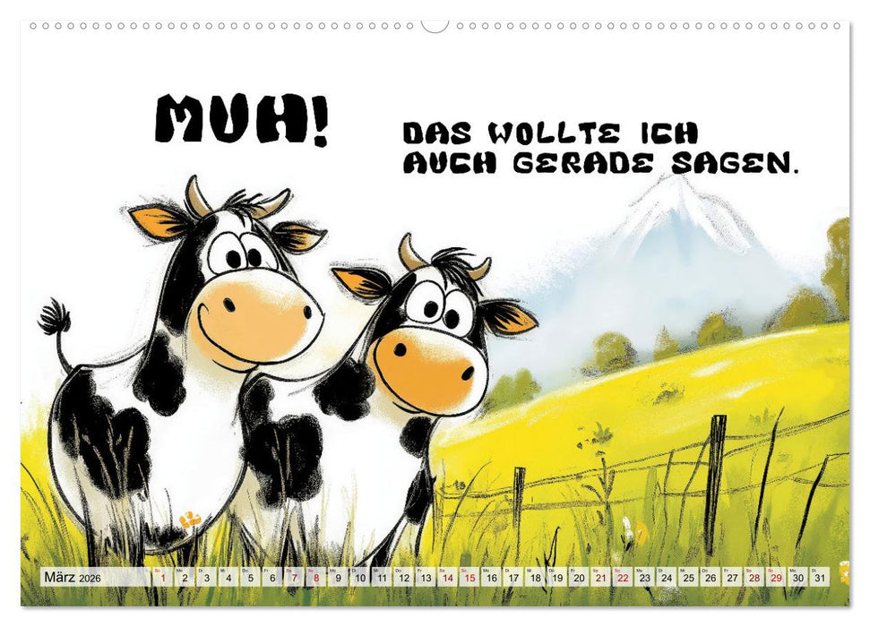 Kuhle Sprüche (CALVENDO Premium Wandkalender 2026)