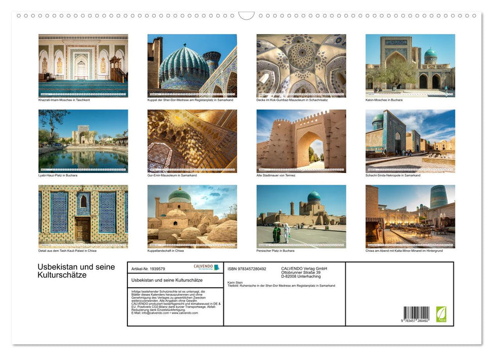 Usbekistan und seine Kulturschätze (CALVENDO Wandkalender 2026)