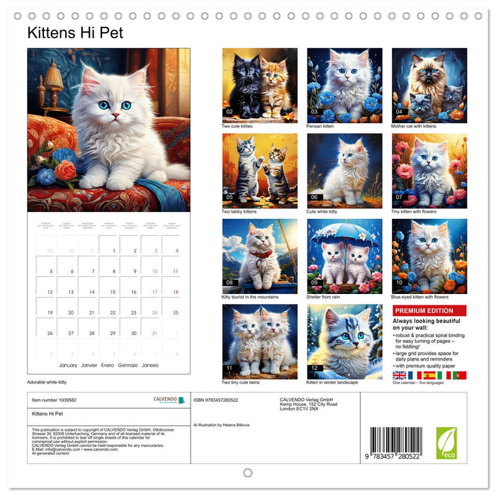 Kittens Hi Pet (CALVENDO Monthly Calendar 2026)