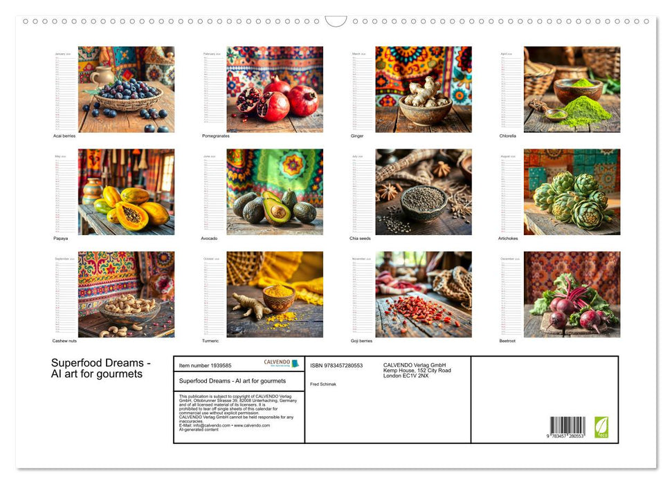 Superfood Dreams - AI art for gourmets (CALVENDO Monthly Calendar 2026)