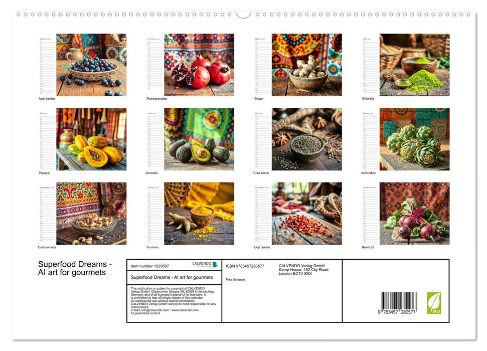 Superfood Dreams - AI art for gourmets (CALVENDO Premium-Calendar 2026)