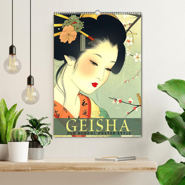 Geisha - Old School Poster Style (CALVENDO Wandkalender 2026)