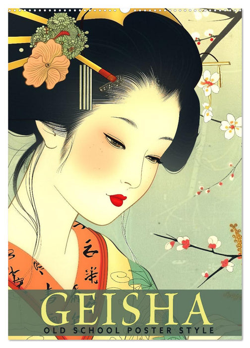 Geisha - Old School Poster Style (CALVENDO Wandkalender 2026)