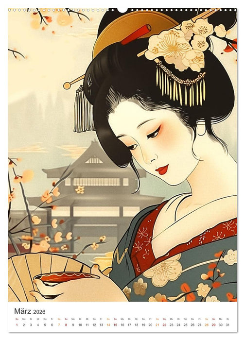 Geisha - Old School Poster Style (CALVENDO Wandkalender 2026)
