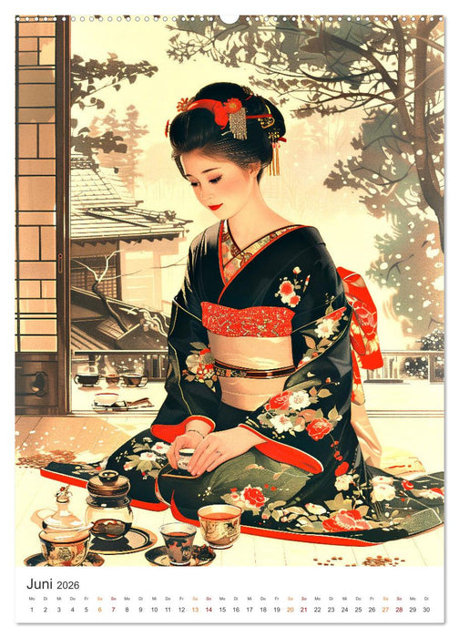 Geisha - Old School Poster Style (CALVENDO Wandkalender 2026)