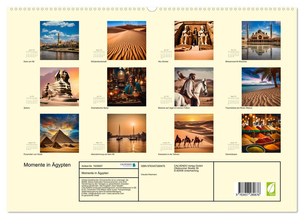 Momente in Ägypten (CALVENDO Premium Wandkalender 2026)