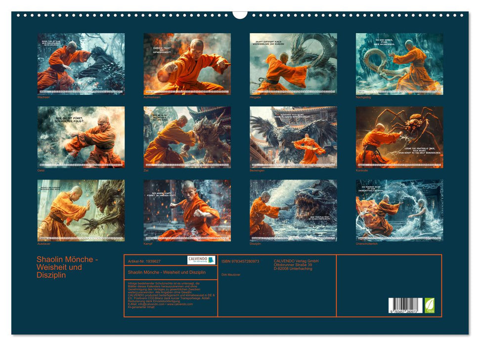 Shaolin Mönche - Weisheit und Disziplin (CALVENDO Wandkalender 2026)