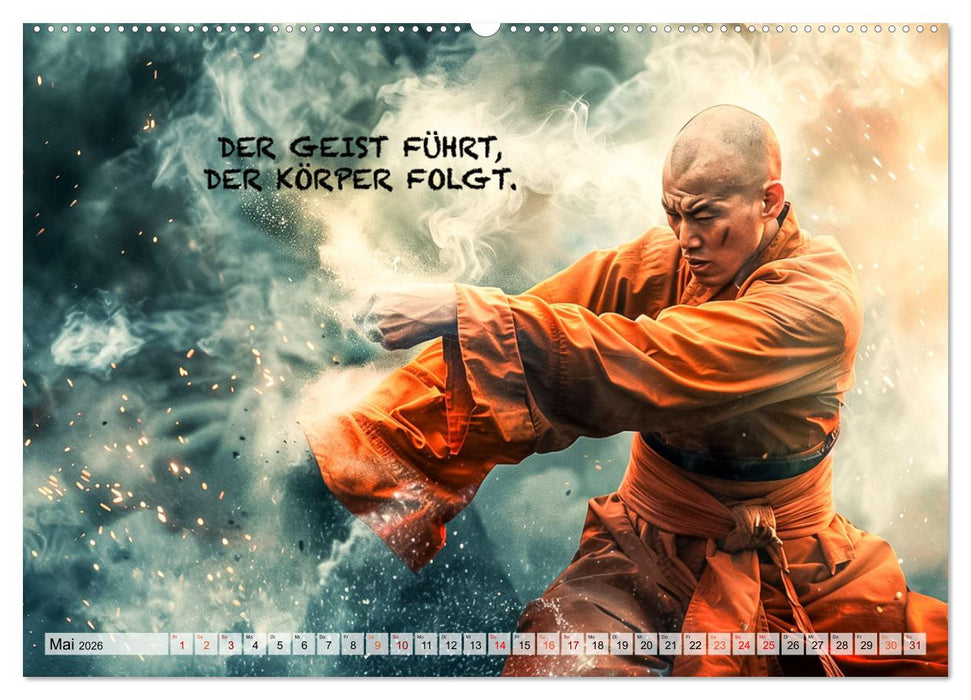 Shaolin Mönche - Weisheit und Disziplin (CALVENDO Wandkalender 2026)
