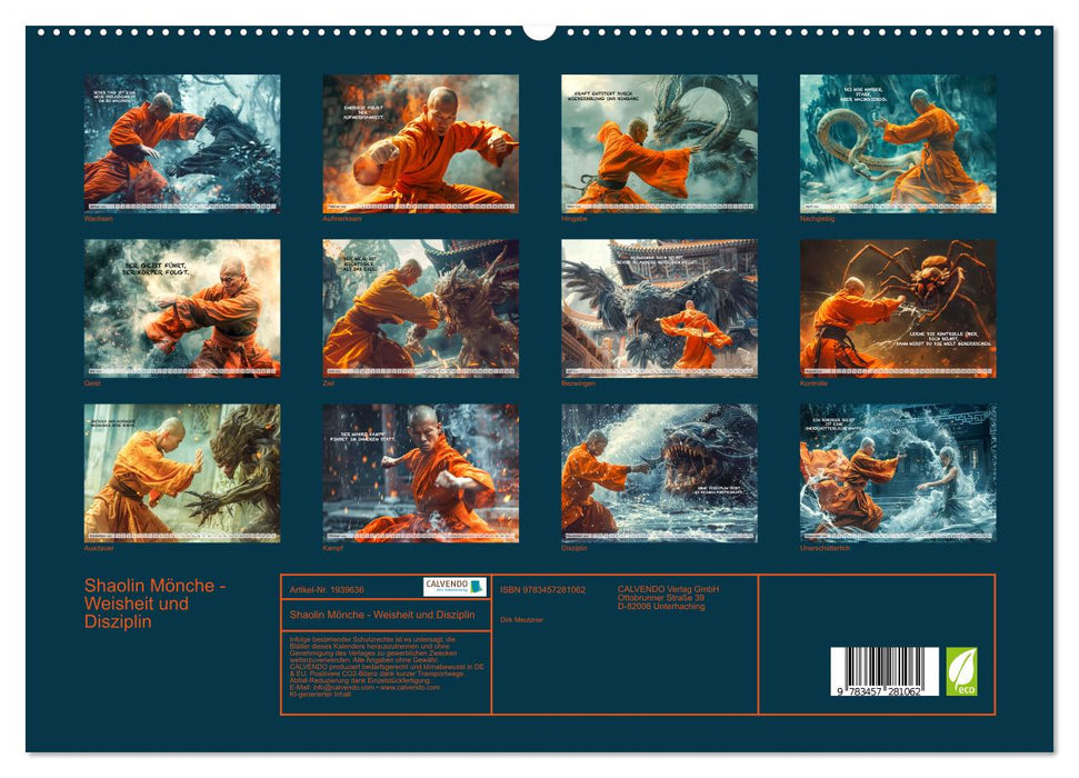 Shaolin Mönche - Weisheit und Disziplin (CALVENDO Premium Wandkalender 2026)