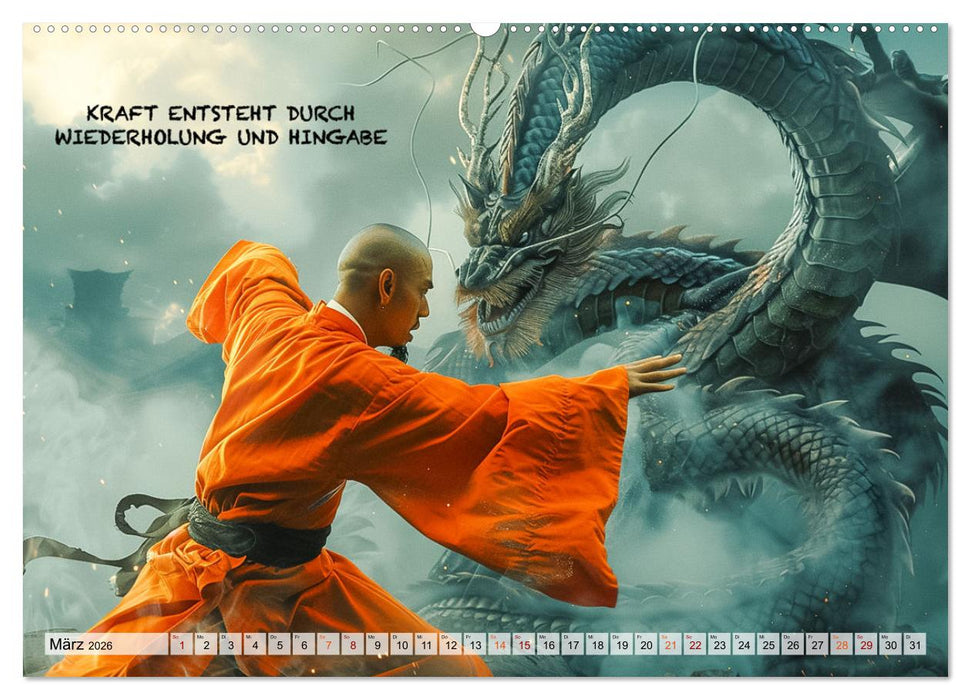 Shaolin Mönche - Weisheit und Disziplin (CALVENDO Premium Wandkalender 2026)