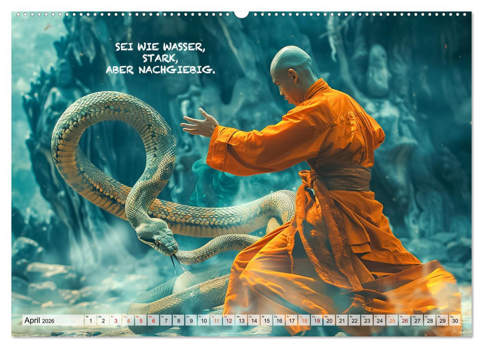 Shaolin Mönche - Weisheit und Disziplin (CALVENDO Premium Wandkalender 2026)