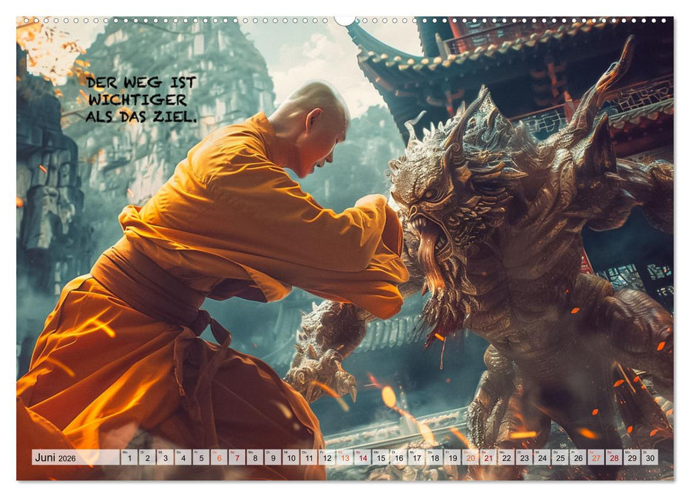 Shaolin Mönche - Weisheit und Disziplin (CALVENDO Premium Wandkalender 2026)