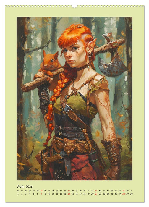 Druidenland. Keltische Fantasy-Figuren aus der Anderwelt (CALVENDO Wandkalender 2026)