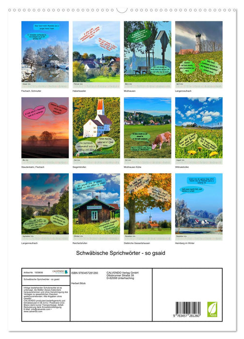 Schwäbische Sprichwörter - so gsaid (CALVENDO Premium Wandkalender 2026)