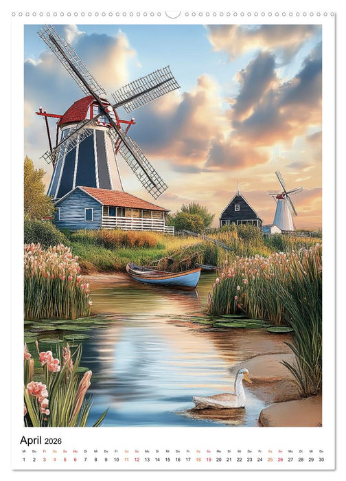 Windmühlen - Im Wind der Zeit (CALVENDO Wandkalender 2026)