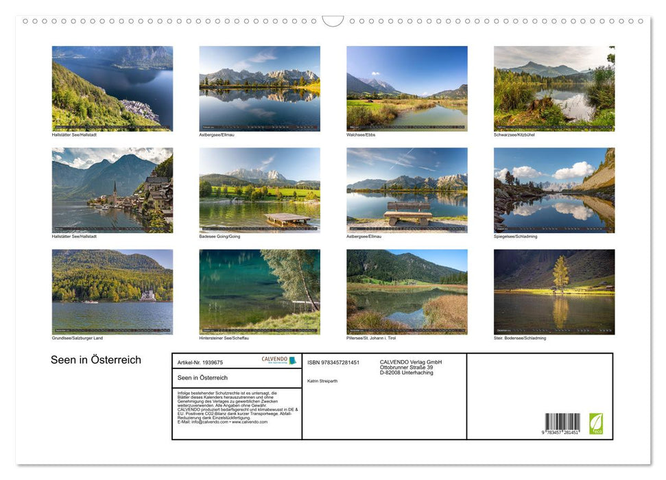 Seen in Österreich (CALVENDO Wandkalender 2026)