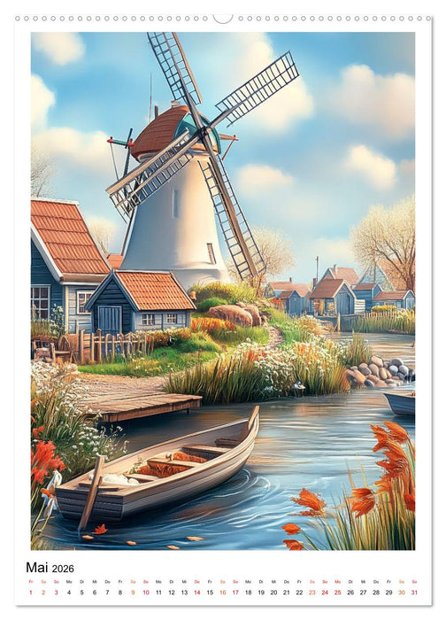 Windmühlen - Im Wind der Zeit (CALVENDO Premium Wandkalender 2026)
