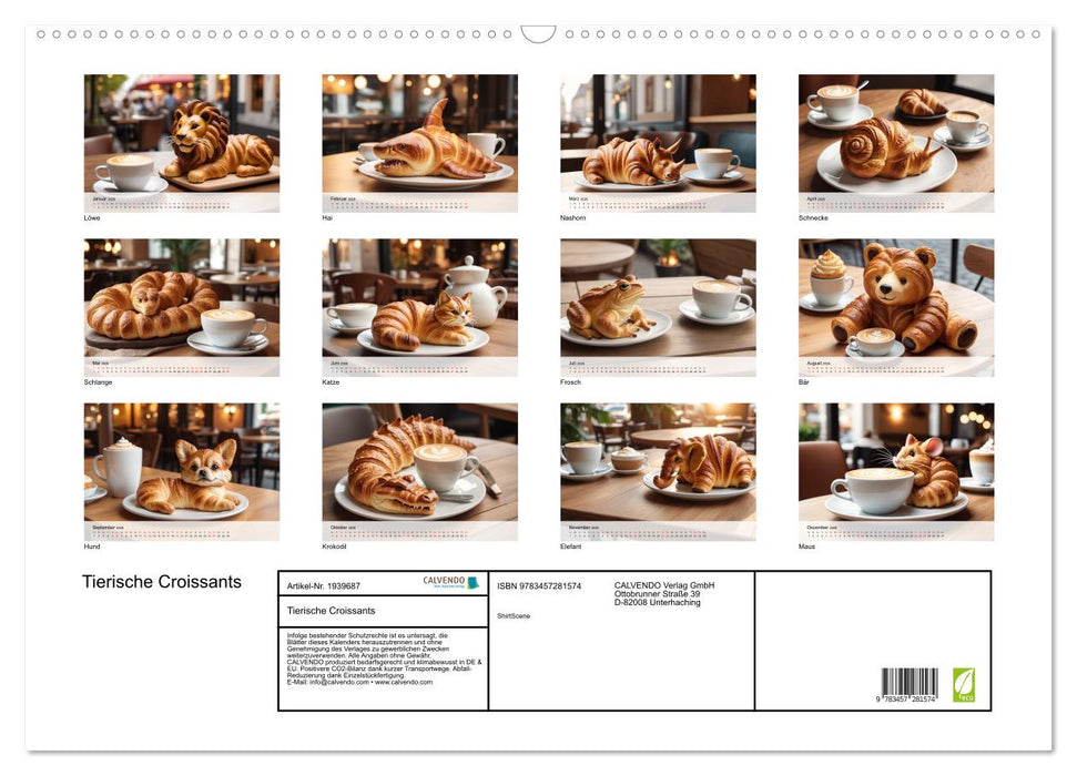 Tierische Croissants (CALVENDO Wandkalender 2026)