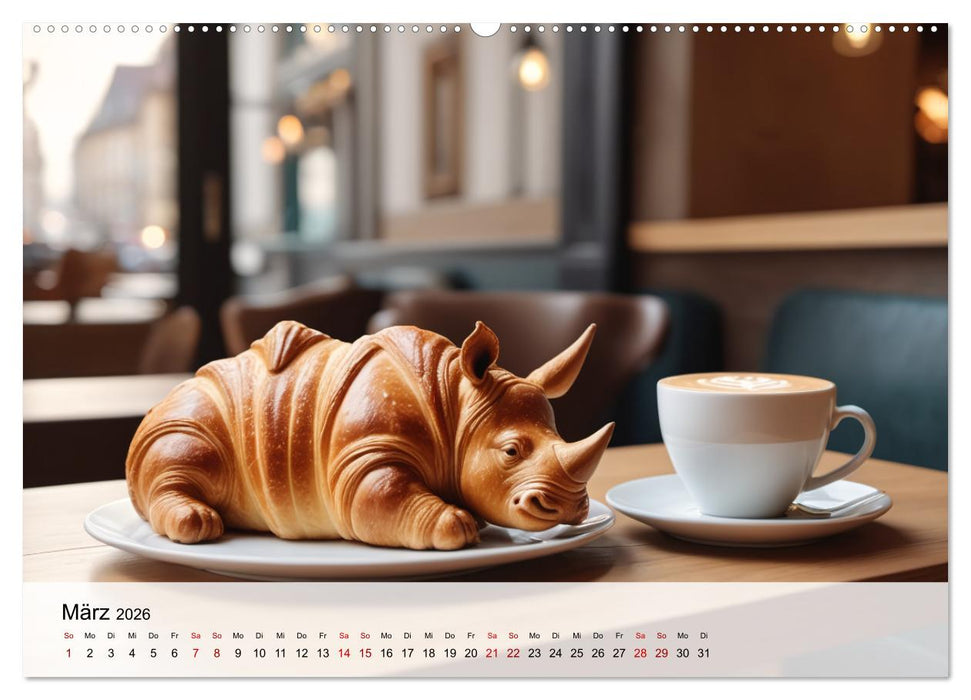 Tierische Croissants (CALVENDO Wandkalender 2026)