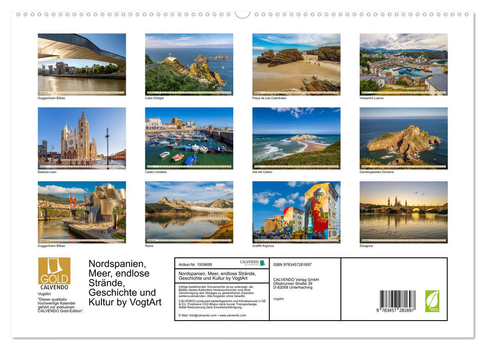 Nordspanien, Meer, endlose Strände, Geschichte und Kultur by VogtArt (CALVENDO Premium Wandkalender 2026)