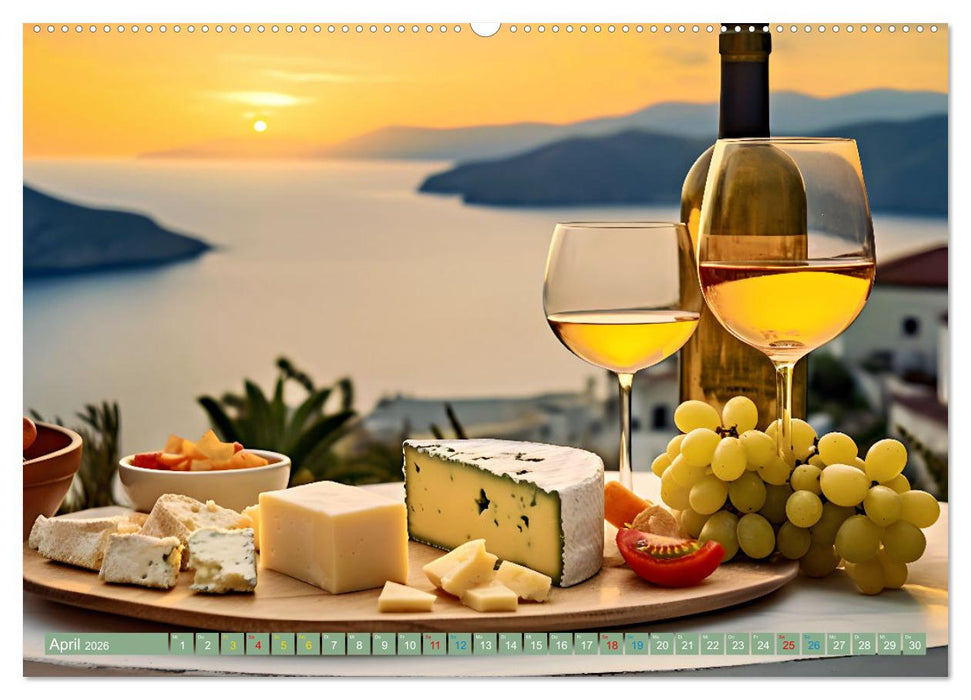 Gourmet Käse - und Weingenuss (CALVENDO Premium Wandkalender 2026)
