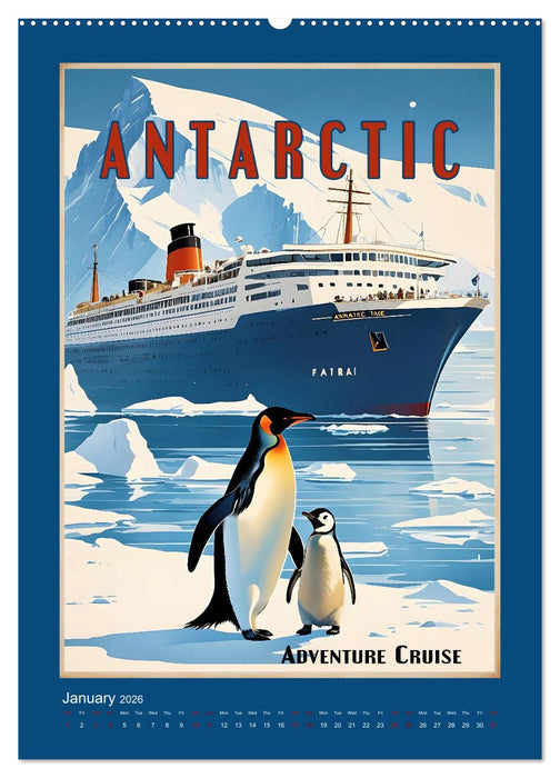 World Travel Posters - Nostalgic Trip Around the Globe (CALVENDO Premium-Calendar 2026)