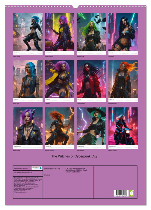 The Witches of Cyberpunk City (CALVENDO Monthly Calendar 2026)