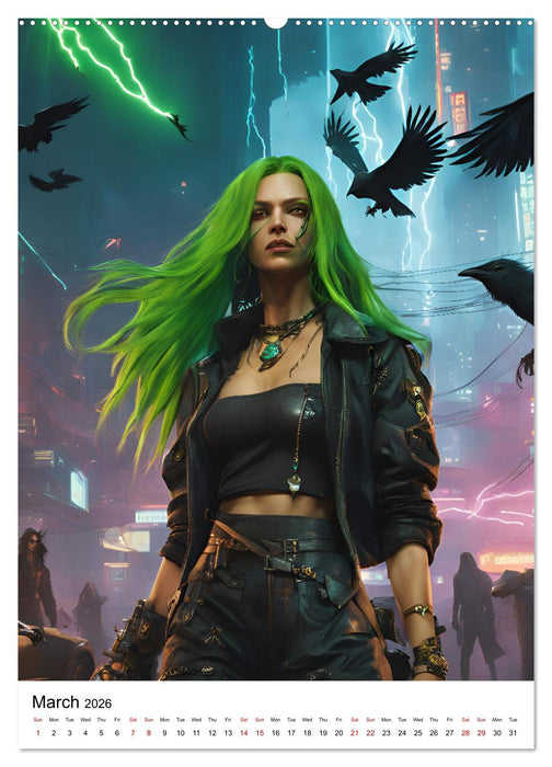 The Witches of Cyberpunk City (CALVENDO Premium-Calendar 2026)
