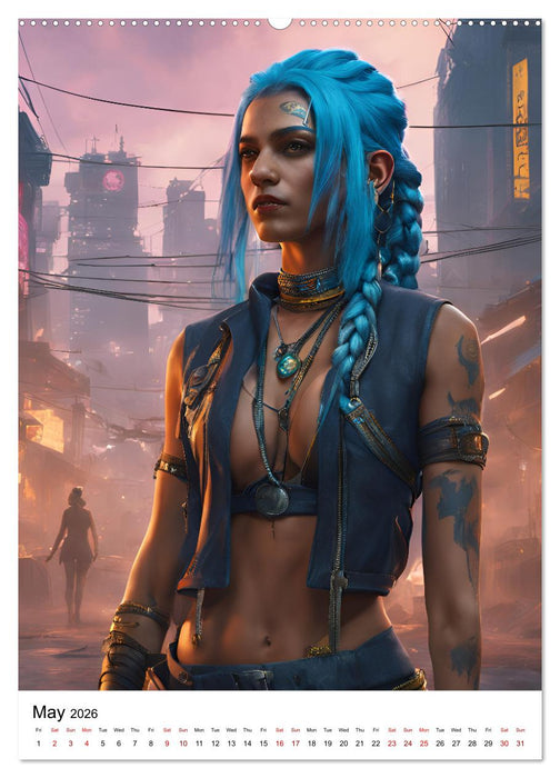 The Witches of Cyberpunk City (CALVENDO Premium-Calendar 2026)