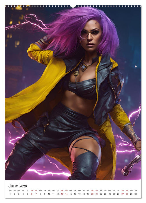 The Witches of Cyberpunk City (CALVENDO Premium-Calendar 2026)
