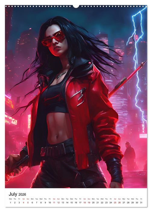 The Witches of Cyberpunk City (CALVENDO Premium-Calendar 2026)