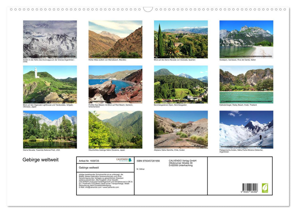 Gebirge weltweit (CALVENDO Wandkalender 2026)