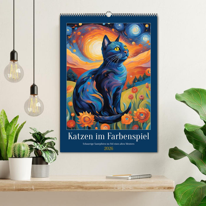 Katzen im Farbenspiel (CALVENDO Wandkalender 2026)