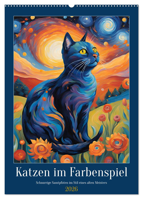 Katzen im Farbenspiel (CALVENDO Wandkalender 2026)
