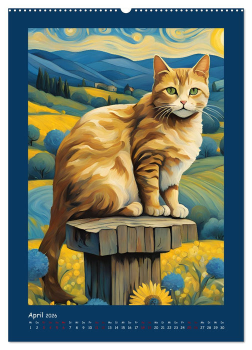 Katzen im Farbenspiel (CALVENDO Wandkalender 2026)