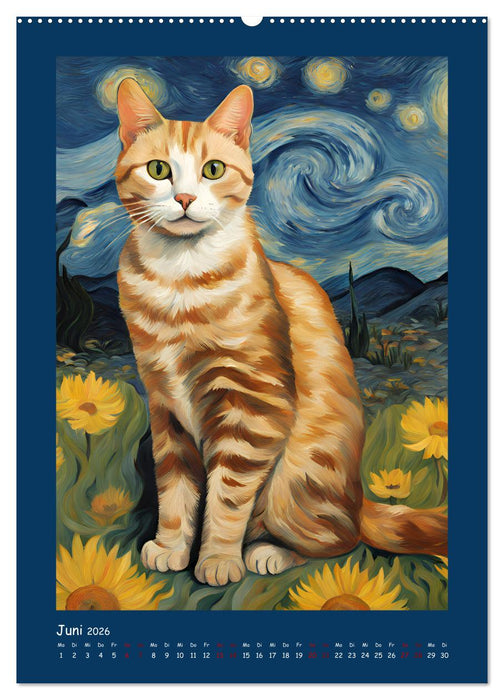 Katzen im Farbenspiel (CALVENDO Wandkalender 2026)