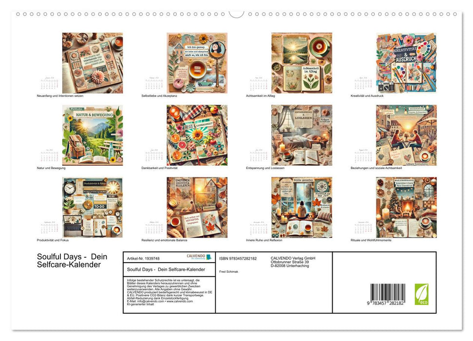 Soulful Days - Dein Selfcare-Kalender (CALVENDO Premium Wandkalender 2026)