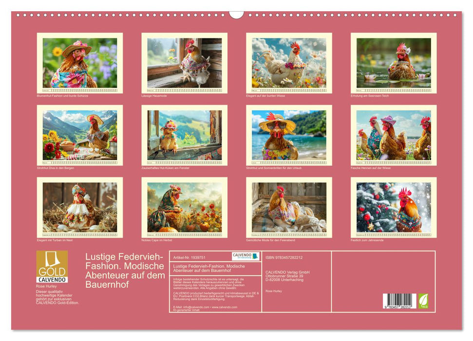 Lustige Federvieh-Fashion. Modische Abenteuer auf dem Bauernhof (CALVENDO Wandkalender 2026)