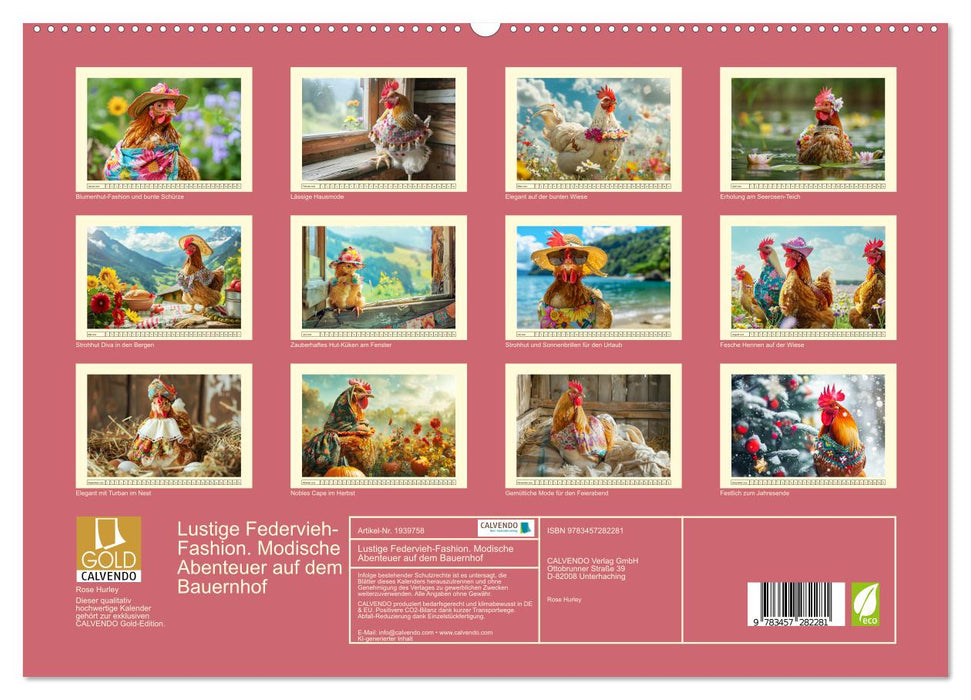 Lustige Federvieh-Fashion. Modische Abenteuer auf dem Bauernhof (CALVENDO Premium Wandkalender 2026)