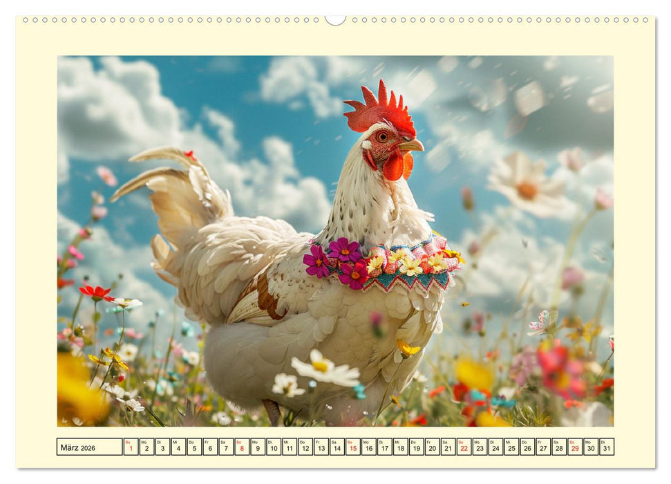Lustige Federvieh-Fashion. Modische Abenteuer auf dem Bauernhof (CALVENDO Premium Wandkalender 2026)