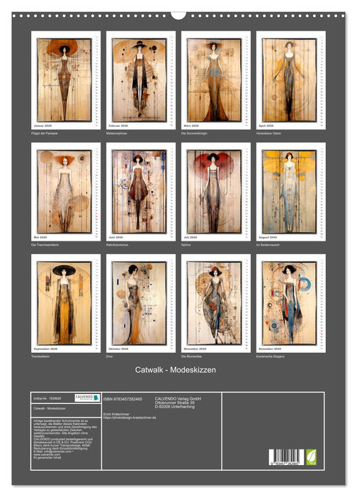 Catwalk - Modeskizzen (CALVENDO Wandkalender 2026)