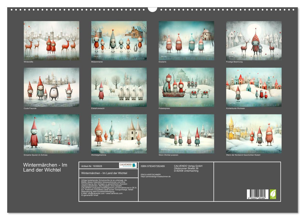 Wintermärchen - Im Land der Wichtel (CALVENDO Wandkalender 2026)