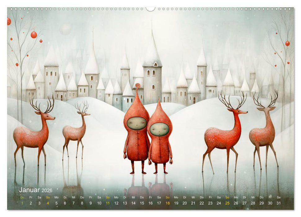 Wintermärchen - Im Land der Wichtel (CALVENDO Wandkalender 2026)