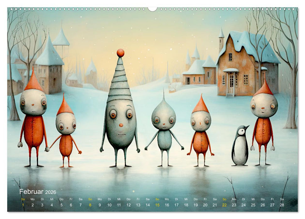 Wintermärchen - Im Land der Wichtel (CALVENDO Premium Wandkalender 2026)