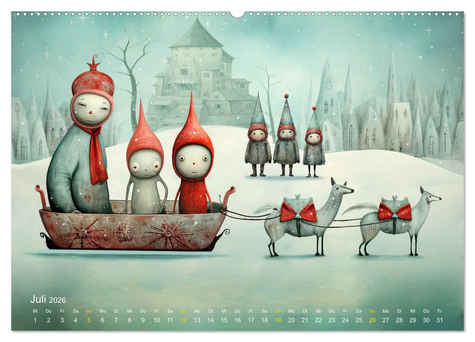 Wintermärchen - Im Land der Wichtel (CALVENDO Premium Wandkalender 2026)
