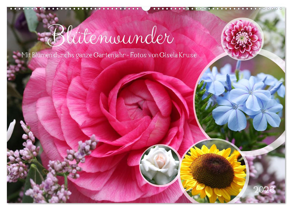 Blütenwunder - Mit Blumen durchs ganze Gartenjahr (CALVENDO Wandkalender 2026)