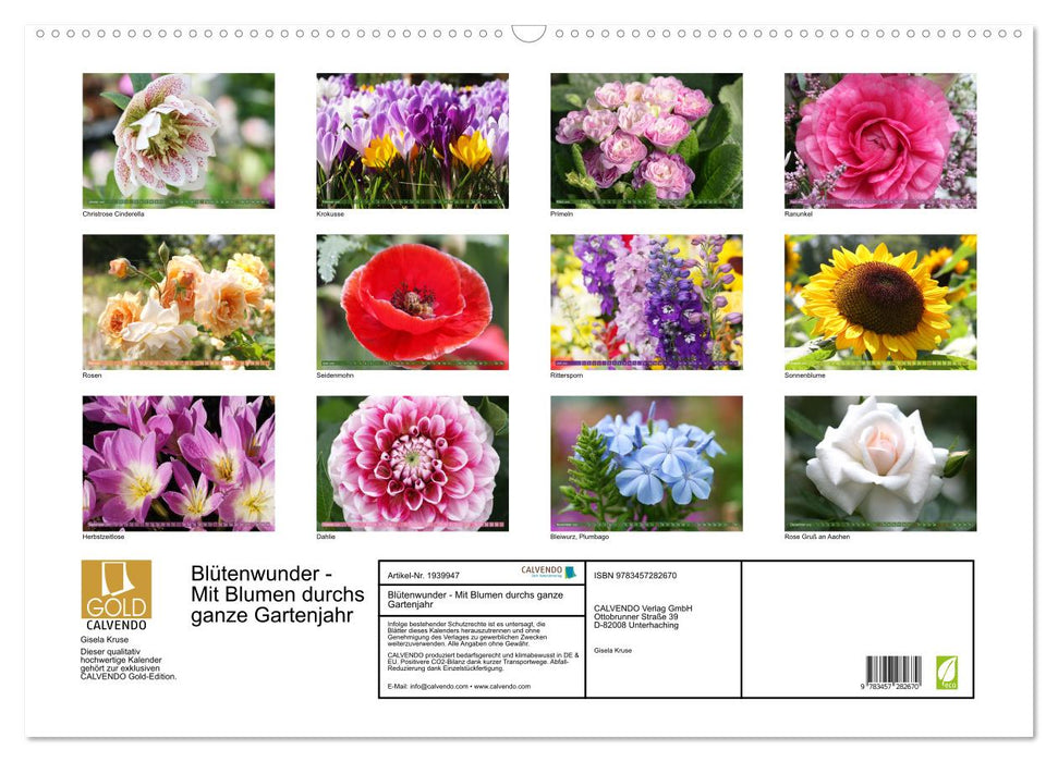 Blütenwunder - Mit Blumen durchs ganze Gartenjahr (CALVENDO Wandkalender 2026)
